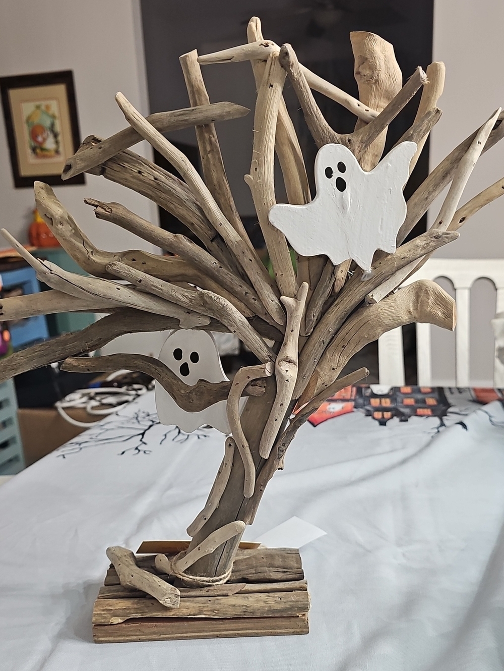 New! Coastal Halloween Ghosts In Driftwood Tree